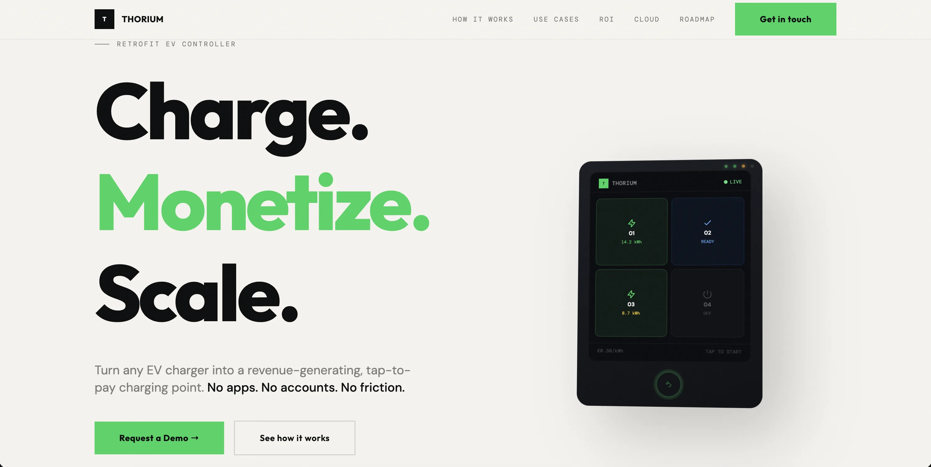 Thorium EV charging controller